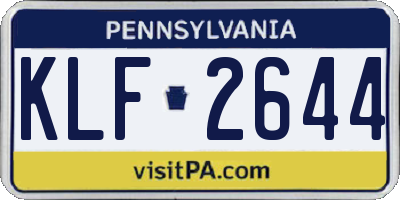 PA license plate KLF2644