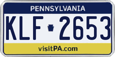 PA license plate KLF2653