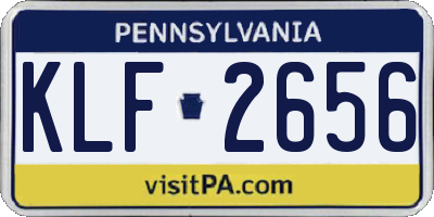 PA license plate KLF2656
