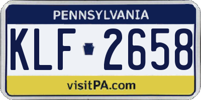 PA license plate KLF2658