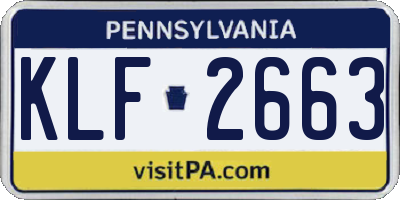 PA license plate KLF2663