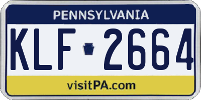 PA license plate KLF2664