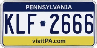 PA license plate KLF2666