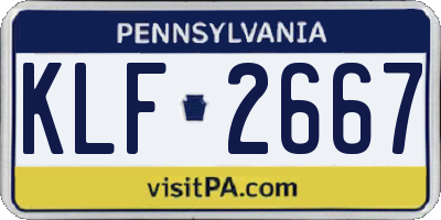 PA license plate KLF2667