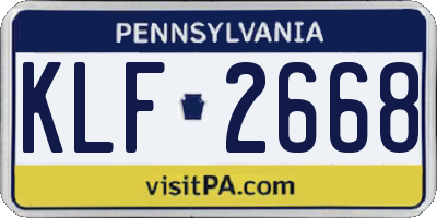 PA license plate KLF2668