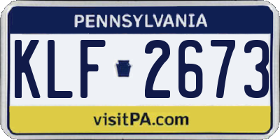 PA license plate KLF2673