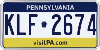 PA license plate KLF2674
