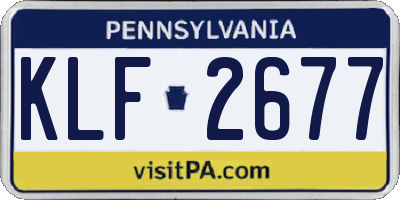 PA license plate KLF2677