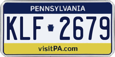 PA license plate KLF2679