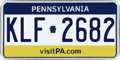 PA license plate KLF2682