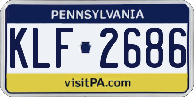 PA license plate KLF2686