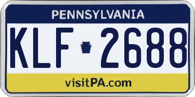 PA license plate KLF2688