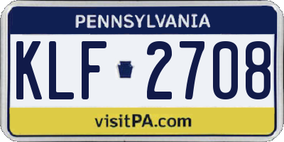 PA license plate KLF2708