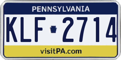 PA license plate KLF2714