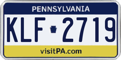 PA license plate KLF2719
