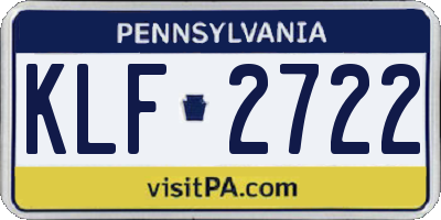 PA license plate KLF2722