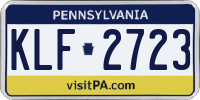 PA license plate KLF2723