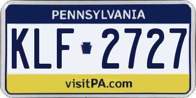 PA license plate KLF2727