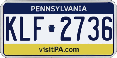 PA license plate KLF2736