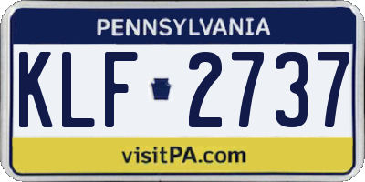 PA license plate KLF2737