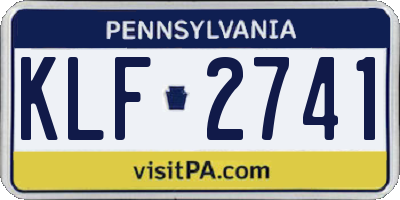 PA license plate KLF2741
