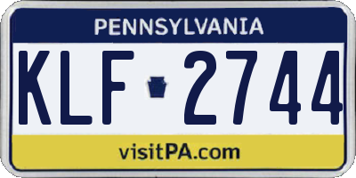 PA license plate KLF2744