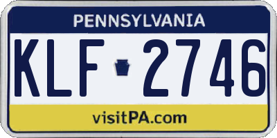 PA license plate KLF2746