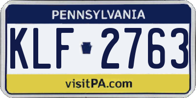 PA license plate KLF2763