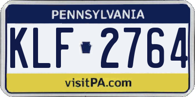 PA license plate KLF2764
