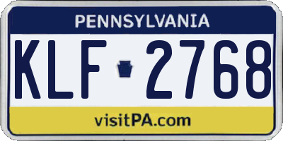 PA license plate KLF2768