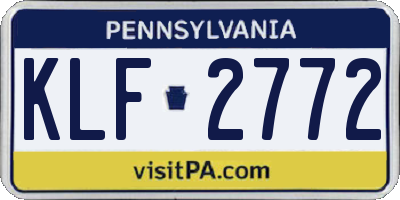 PA license plate KLF2772