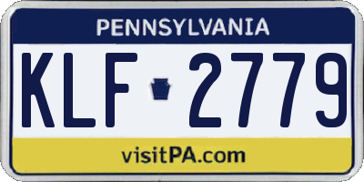 PA license plate KLF2779