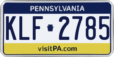 PA license plate KLF2785
