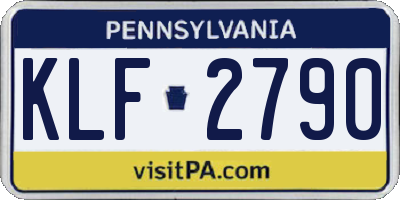 PA license plate KLF2790