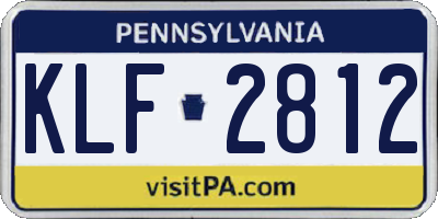 PA license plate KLF2812