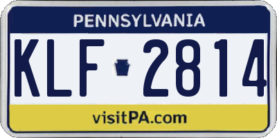 PA license plate KLF2814