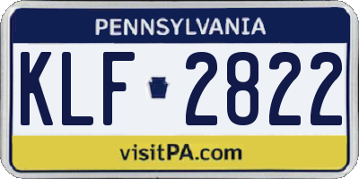 PA license plate KLF2822