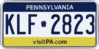 PA license plate KLF2823