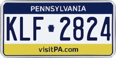 PA license plate KLF2824