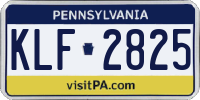 PA license plate KLF2825
