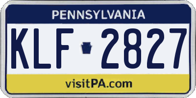 PA license plate KLF2827