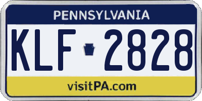 PA license plate KLF2828