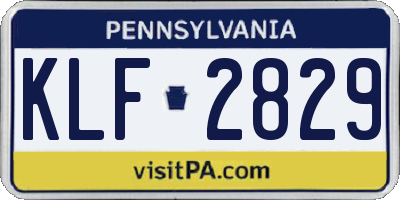 PA license plate KLF2829
