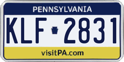 PA license plate KLF2831