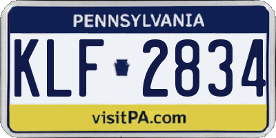 PA license plate KLF2834