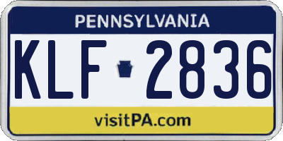 PA license plate KLF2836