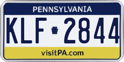 PA license plate KLF2844