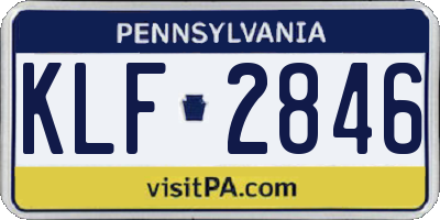 PA license plate KLF2846