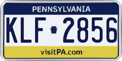 PA license plate KLF2856