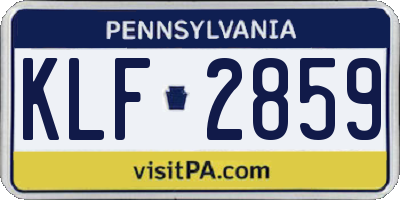 PA license plate KLF2859